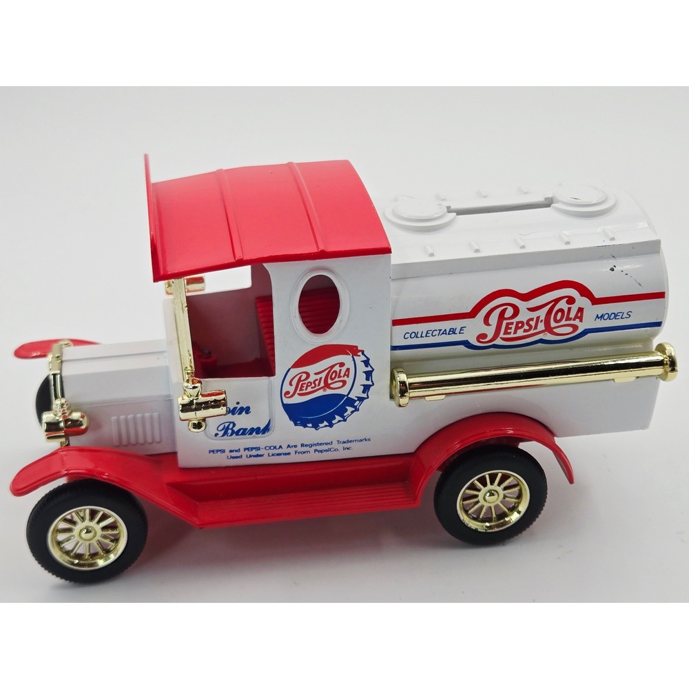 Pepsi-Cola Vintage Style Delivery Truck Coin Bank Red White Blue Collectible